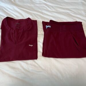 Lago Scrub Set in Black Cherry - Top 2XL, Pants 2XL